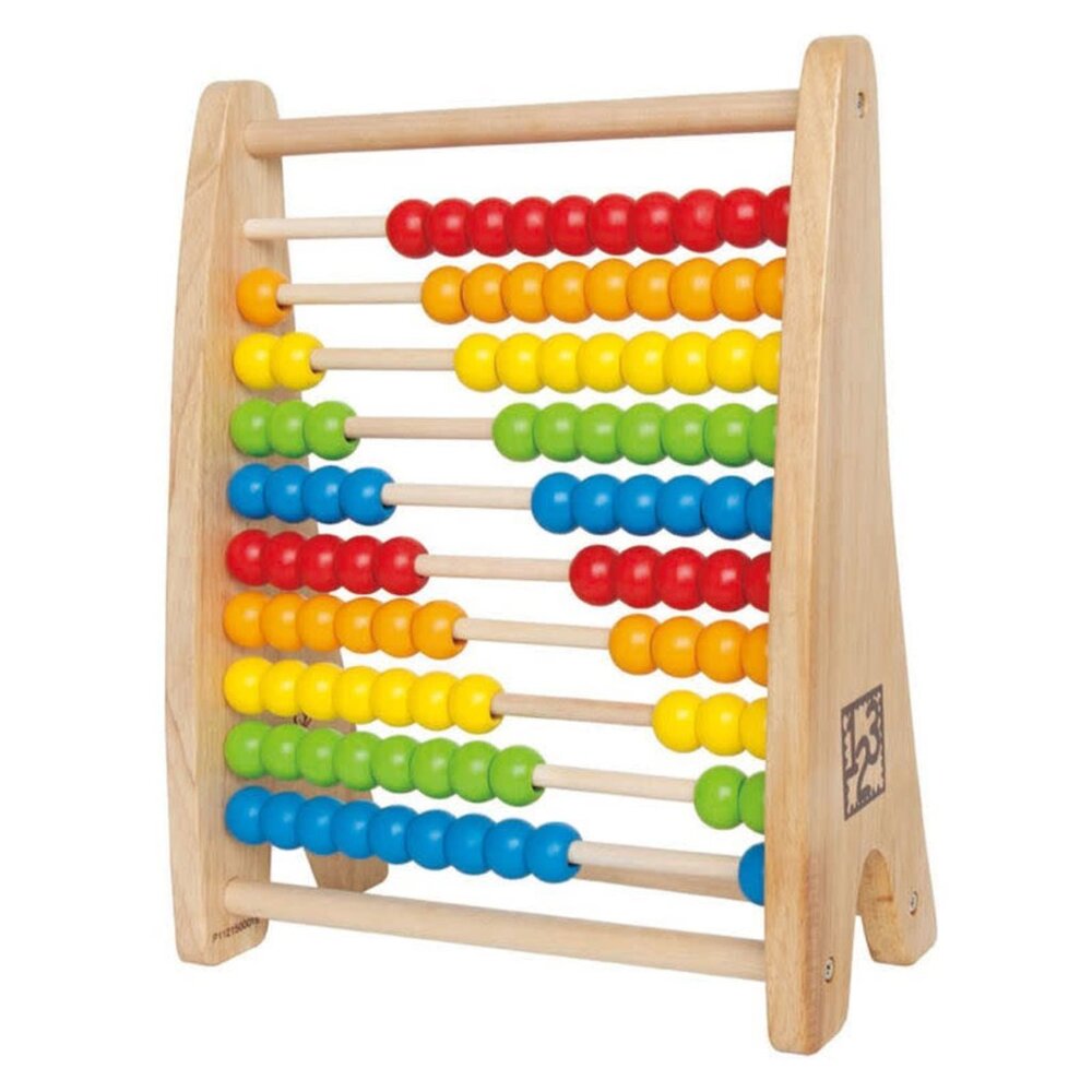 Hape Abacus Wooden Rainbow Colorful Counting Bead New Sealed Age 3+